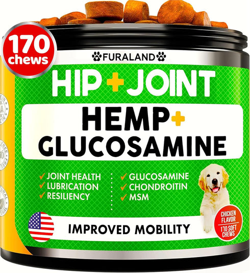 FURALAND Hemp Hip and Joint Supplement for Dogs - Glucosamine for Dogs -