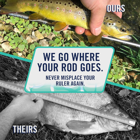 Fishing Ruler Decal 2-Pack | 36” Transparent Rod Fish Measuring Sticker | Stick-On Fish Measurement for All Rod Types |