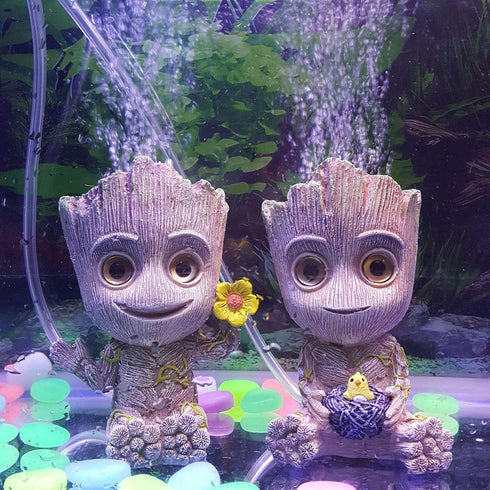 Aquarium Groot Air Bubbler Stone Decorations with Standard Tubing and Fish Tank Air Stone Set