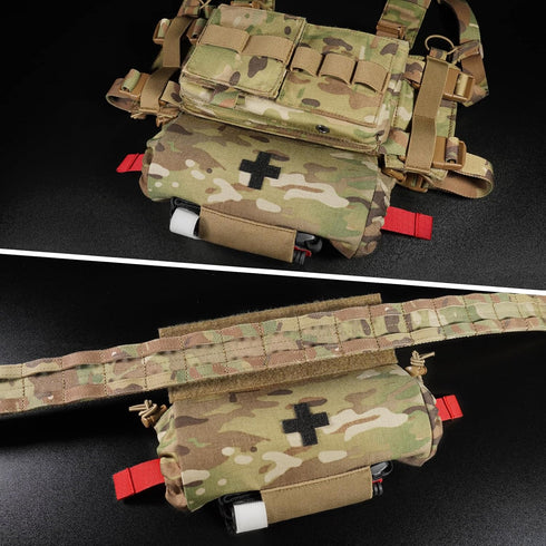 PETAC GEAR Tactical First Aid Drop Dump Pouch, Micro Medical Trauma Roll Up Drop Pouch EMT IFAK Sub Abdominal Carrying