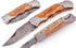 Handmade Damascus Steel Blade Pocket Knife with Leather Sheath 5170 (Olive) - Best Gift for Men