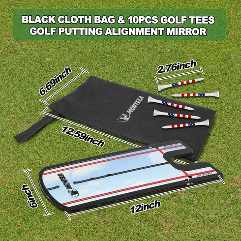 Montela Golf Putting Mirror, Portable Training Aid for Golf, Alignment Mirror Practice Trainer for Beginners