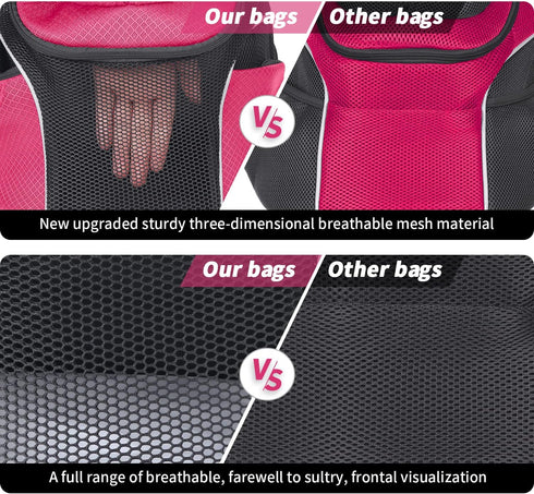 WOYYHO Pet Dog Carrier Backpack, Ventilated Mesh Front Backpack for Small Dogs, Safety Belt for Travel & Hiking