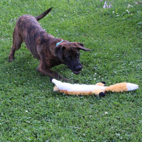 SPOT Skinneeez Extreme Quilted Fox Dog Toy, Durable, Stuffing Free, 4 Layers, 2 Squeakers, Ideal for Medium and Large