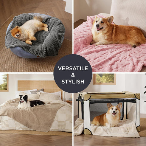Bedsure Dog Blanket for Medium Dogs, Washable Soft Fluffy Puppy Blanket with Premium 300GSM Coral Fleece, Brown, 30x40IN