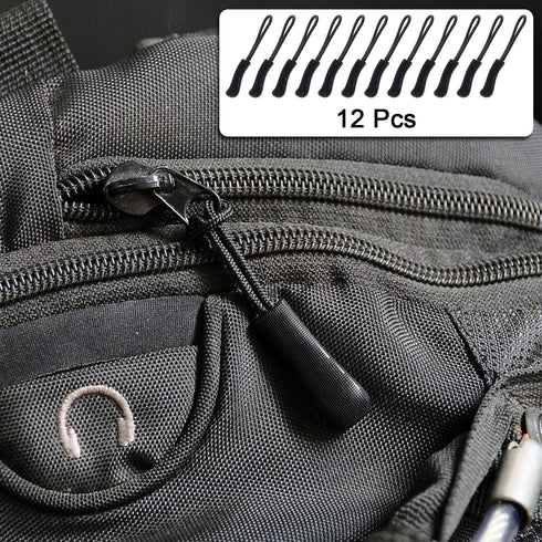 Wisdompro 2 Pack Heavy Duty Adjustable Backpack Chest Straps with 12 Pieces Zipper Pulls - Black