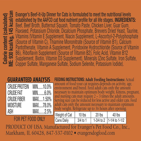 Evanger's Dog & Cat Food Classic Cat Food - Beef & Liver - 24x5.5 oz