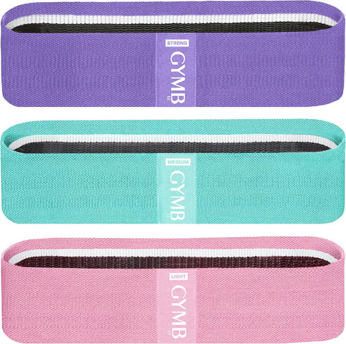 Gymb Premium Resistance Bands for Glutes, Thighs & Legs - Non Slip Cloth Booty Bands for Fitness