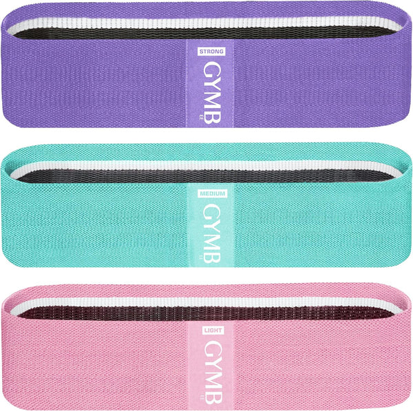 Gymb Premium Resistance Bands for Glutes, Thighs & Legs - Non Slip Cloth Booty Bands for Fitness
