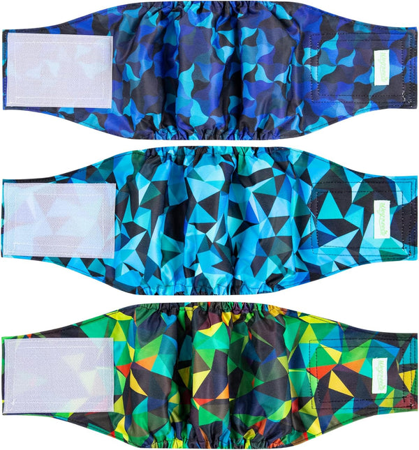 wegreeco Washable Male Dog Belly Band (Stylish Pattern)- Pack of 3 -