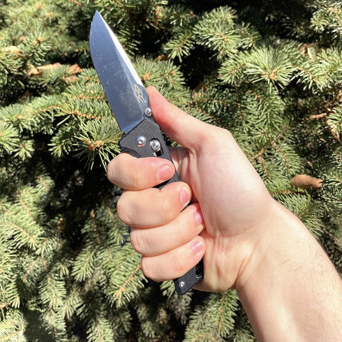 Firebird GANZO F7601 Pocket Folding Knife, 440C Stainless Steel Blade, G-10 Anti-Slip Handle, Grey