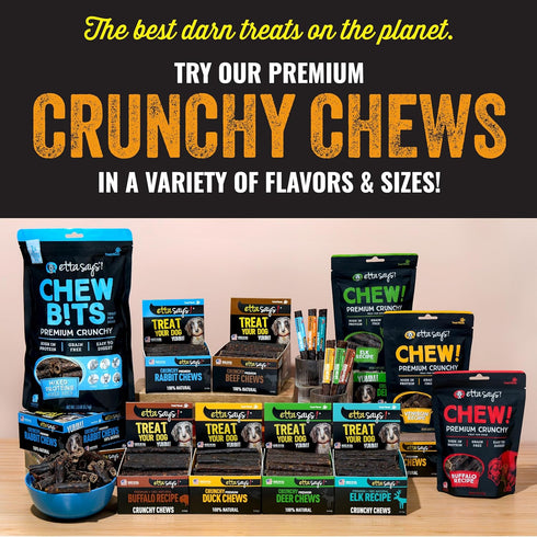 etta says! Crunchy Premium Variety Pack Dog Chews – 7" Grain-Free Chews, Made in USA, Easy to Digest (24 Count)