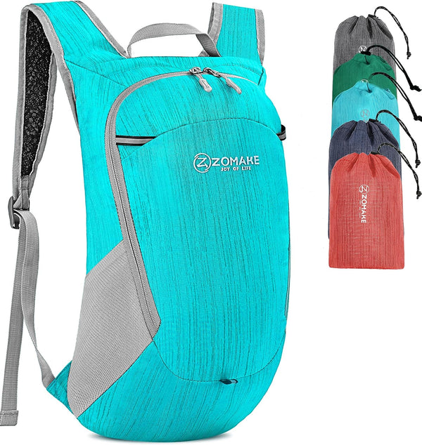 ZOMAKE Ultra Lightweight Packable Backpack 18L, Small Water Resistant Folding Daypack for Travel (Aqua Blue)
