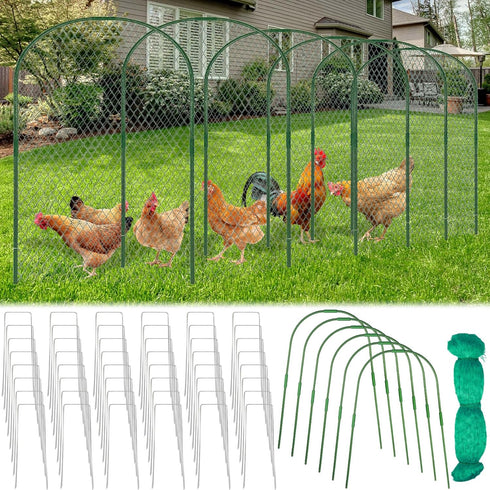 BOUTICOL 2.1 x 32.8 FT Portable Chicken Tunnel - Outside Chicken Coop Tunnel,