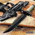 Tactical Hunting Knife 13.75" Fixed Blade - Survival Knife with Combat Blade, Camping Accessories, Survival Gear (Olive