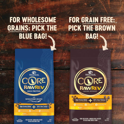 CORE RawRev Grain-Free Dry Puppy Food, Natural Ingredients, 4 lbs, Turkey, Made in USA