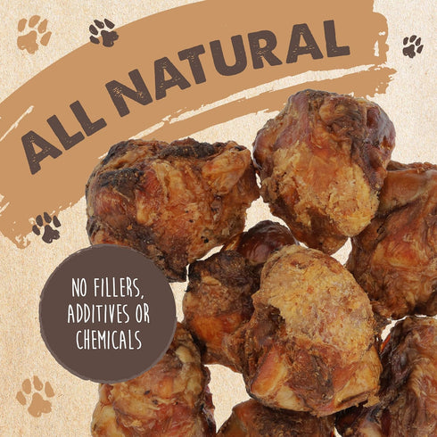 (8 Pack) 100% Mighty Paw Naturals Dog Bones - Cow Knee Caps & Knuckle Bones for Dogs | Natural Beef Knee Caps, Meaty