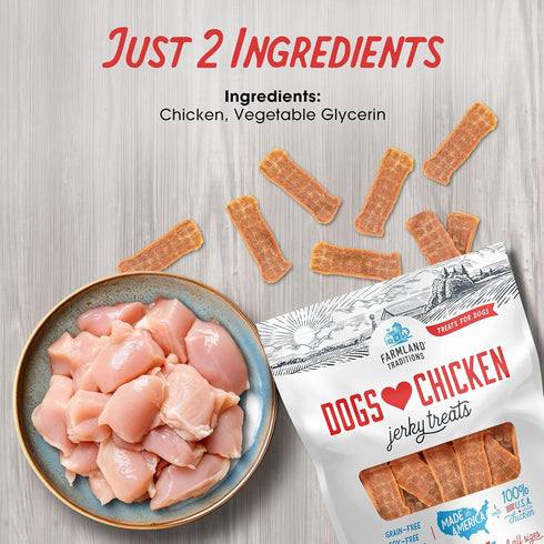 Farmland 3 lb. Traditions Filler Free Dogs Love Chicken Premium Jerky Treats for Dogs, Bag