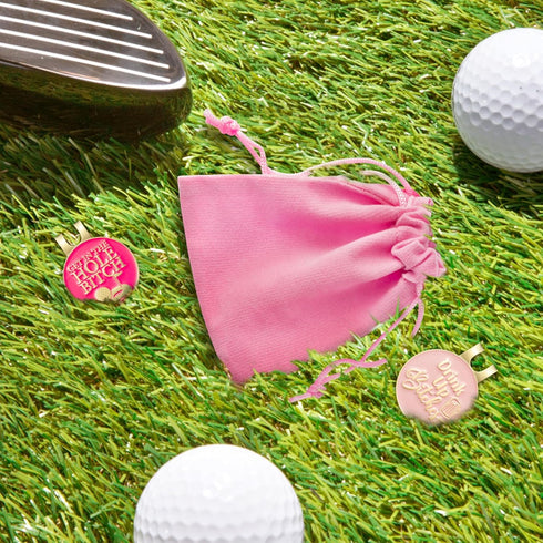 Funny Golf Ball Marker Accessories - 2pcs Golf Ball Markers with Magnetic Hat Clips & Velvet Pouch, Golf Gift