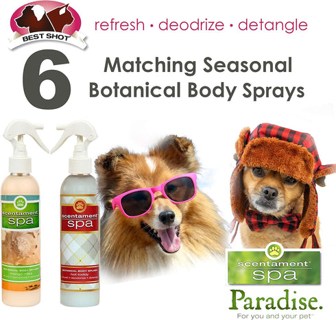 Best Shot Scentament Spa Botanical Body Splash, Detangler Spray, Cat and Dog Cologne Spray, Tropical Breeze, 8 Oz.