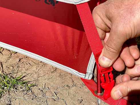 NEAR ZERO Waterproof Camping Tarp - 2 Person Tent Footprint, 6 Oz Ultralight 20D Ripstop Nylon, Red (7x4.2 feet)