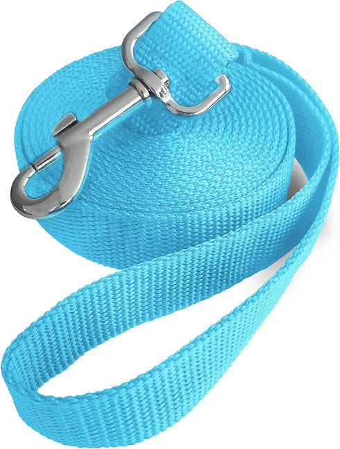 10ft Mint Blue Dog Leash, Long Line Training Leash for Large, Medium and Small Dogs, Great for Parks and Fetch