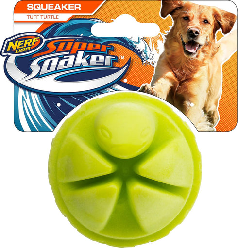 Nerf Dog Turtle Ball Dog Toy, Interactive Squeaker, Lightweight, 2.5 Inches, Green