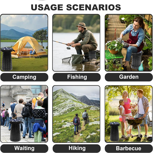 LOCYOP 18.1" 600LBs Portable Stool with Swivel Cushion Bag&Carabiner,H Collapsible More Sturdy and Lightweight Camping