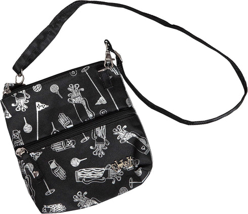 Glove It Golf Zip Bag - Crossbody Organizer with 2 Pockets, 24 in Detachable Strap, Lightweight Women’s Golf Accessory