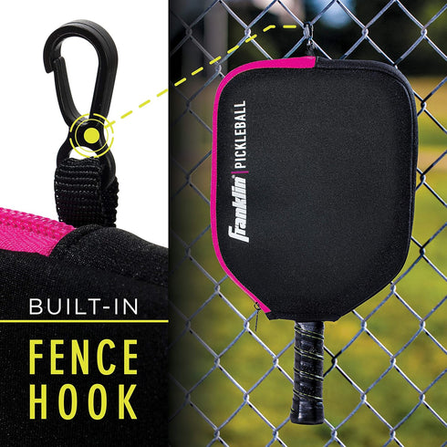 Franklin Sports Pickleball Paddle Cover, Protective Padded Case with Fence Hook, Universal Size