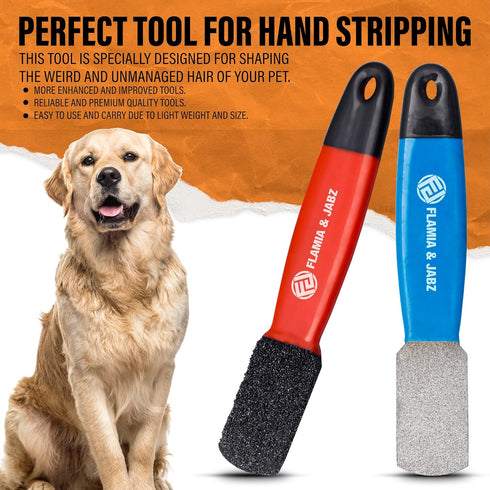 Stripping Metal Stone Diamond Edged for Dogs, Cats & Pets - Plastic Grip (2 Piece Pack of Coarse & Fine)