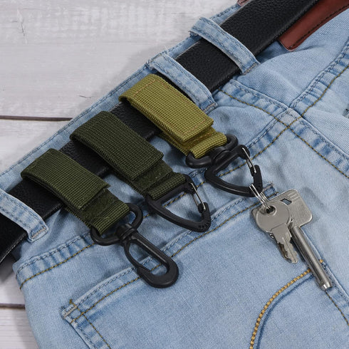 PATIKIL Belt Keeper Key Chain | Strap Hanging Gear Buckle Hook with Triangle Rotate Snap