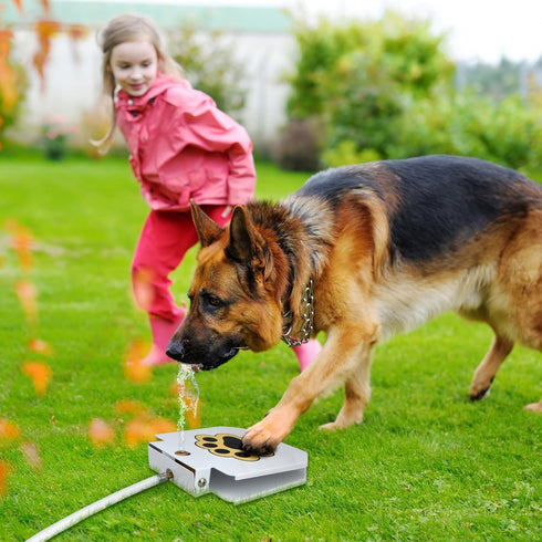 Dog Outdoor Fountain Step On | Paw Activated Drinking Pet Dispenser for Fresh Water
