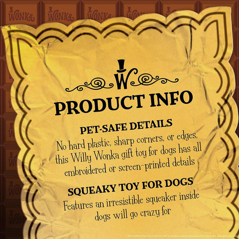 Willy Wonka for Pets Augustus Gloop Plush Toy in Textured Tube | Squeaky Dog Toys, Luxury Pet Plush