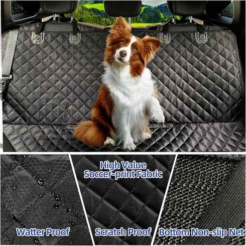 JSTHT Dog Car Seat Cover for Back Seat Waterproof Bench Seat Cover Protector Nonslip Durable Soft Pet Dog Back Seat