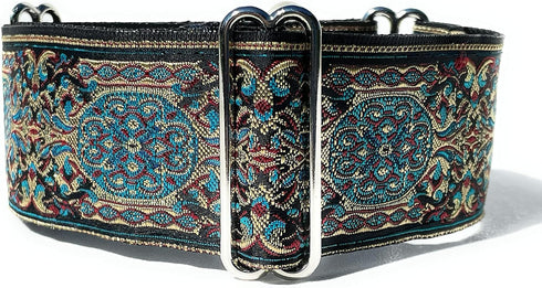 Martingale Dog Collar and Leash Set 2" Wide for Greyhound Saluki Whippet and Similar Breeds (14"-18")