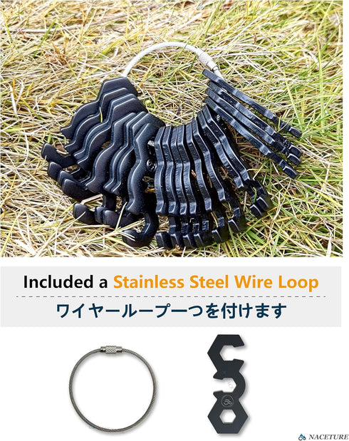 NACETURE Aluminum Alloy Rope Tensioner, Camping Tent Guyline Cord Adjuster for Hiking, Backpacking