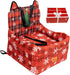 CABZOON 35lbs,Elevated 2 Christmas Dog Car Seat for Small/Medium Dogs Up to Cushion Fits in Front/Back Seat,Travel