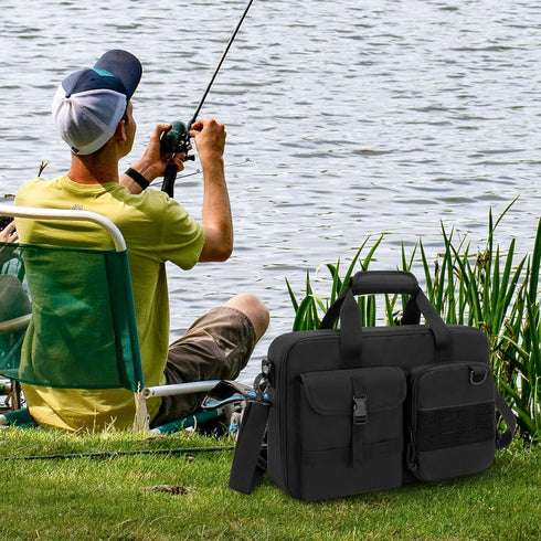 Fishing Reel Case for Spinning Reels, Fly Fishing Reels, Baitcaster Storage Bag with Multiple Pockets and Dividers