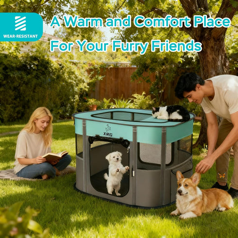 (Medium31.5" 23.6" 21.7" Portable Foldable Pet Playpen Collapsible Crates Kennel Playpen for Dog cat and Rabbit &Travel