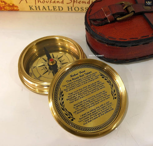 NauticalMart Marine Brass Compass with Calendar - Pocket Compass for Camping, Nautical Decor, Gifts for Teen Family