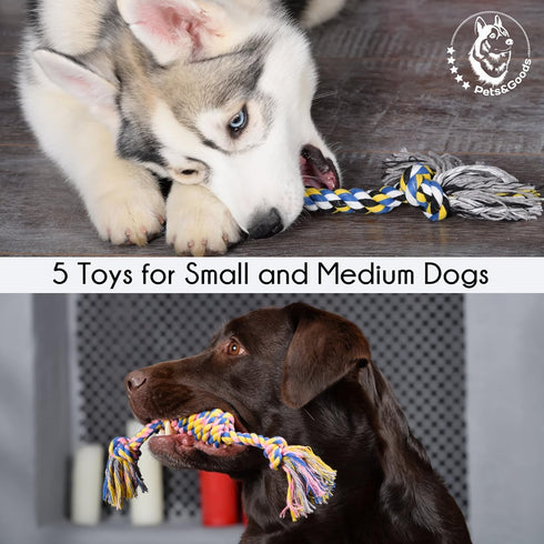 Dog Chew Toys - Puppy Teething Rope Toy Set for Small Dogs, Washable Cotton Tug Toys