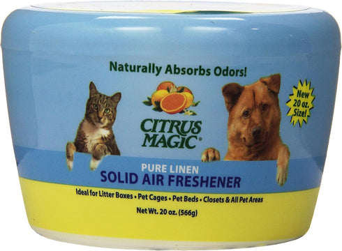 Citrus Magic Pet Odor Absorbing Solid Air Freshener, Pure Linen, 20-Ounce