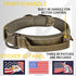 ADITYNA Heavy Duty Dog Collar with Handle - Reflective Green Collar for Large Dogs, Tactical, Soft Padded