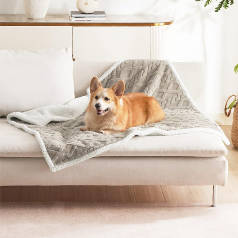 Bedsure Waterproof Dog Blankets for Medium Dogs, Washable Pet Blanket for Couch Protector, 30"x40", Taupe