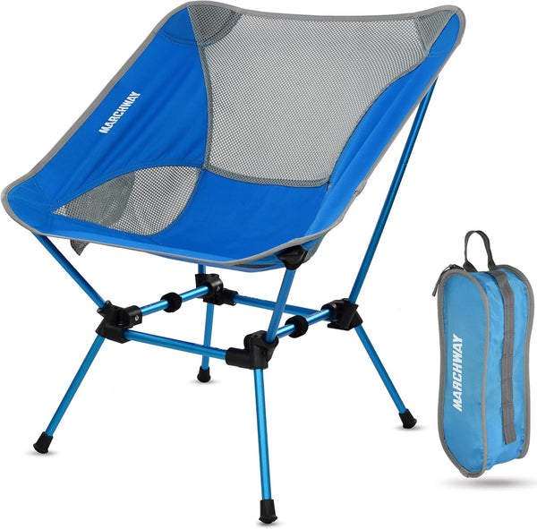 MARCHWAY Ultralight Folding Camping Chair, Heavy Duty Portable Compact for Outdoor Camp,