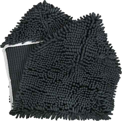 My Doggy Place Super Absorbent Microfiber Dog Towel - Quick Dry Shammy Towel with Hand Pockets, Charcoal