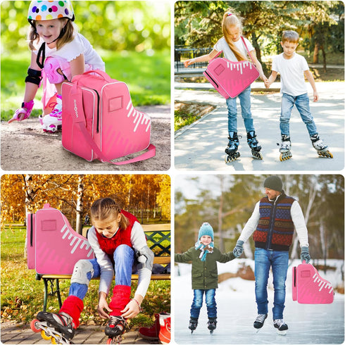 Skate Bag for Adults, Large Capacity Roller Skates Carry Bag with Adjustable Shoulder Strap, Nylon for Men & Women