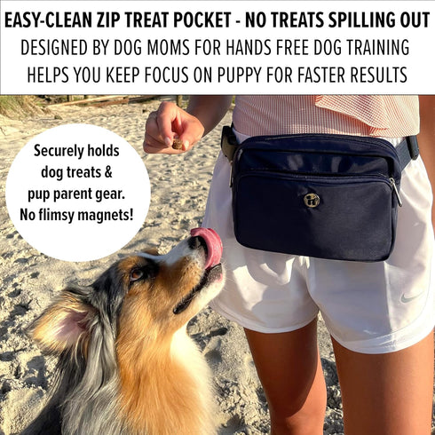 Puppington Dog Treat Pouch for Training, Color Match Poop Bag Dispenser, Crossbody & Fanny Pack Belt Bag for Walking