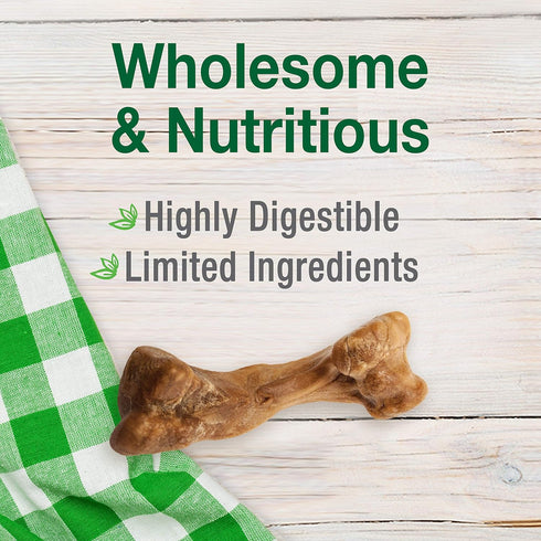 Nylabone Healthy Edibles Natural Dog Chews Long Lasting Ham Flavor Treats for Dogs, Small/Regular (16 Count)